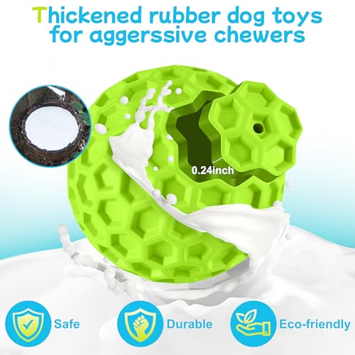 havit Indestructible Squeaky Dog Balls for Aggressive Chewers, Interactive Dog Toys to Keep Them Busy, Rubber  - view 4