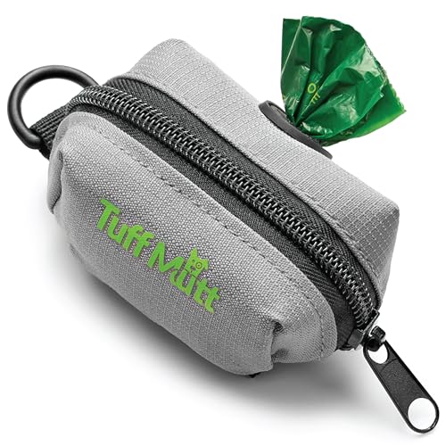 Tuff Mutt Dog Poop Bag Holder with Velcro Attachment - Durable Fabric Poop Bag Dispenser for Leashes - Include