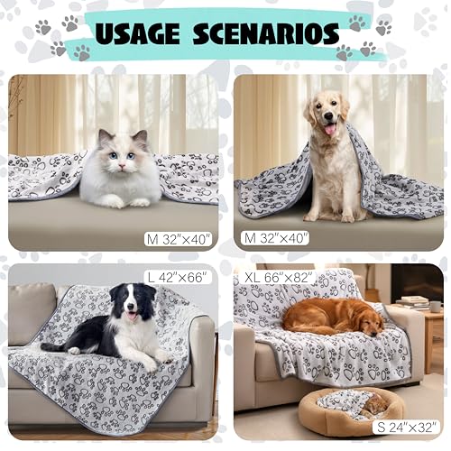 Stuffed® Premium Soft Dog Blanket Washable, 40"x32" Cat Blanket for Indoor Cats Large Medium Small Dog Puppy E - view 5