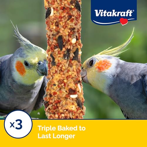 Vitakraft Crunch Sticks Cockatiel Treat Apricot Peach Flavor - Triple Baked Long Lasting Bird Treats with Natu - view 5