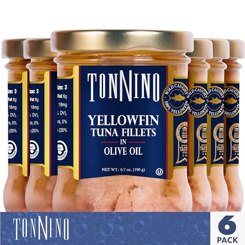 Tonnino Yellowfin Tuna Fish Premium - Olive Oil – Pack of 6 – Alternative to Salmon – Protein Snacks – Ready t - view 5