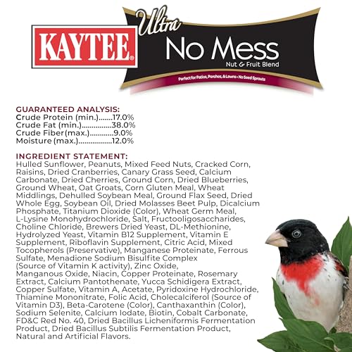 Kaytee Wild Bird Ultra No Mess Nut & Fruit Food Seed Blend For Blue Jays, Woodpeckers, Juncos, Cardinals, Gros - view 7