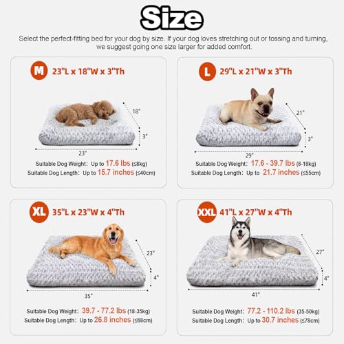 Dog Beds Large Sized Dog, Washable Durable Pet Bed, Deluxe Plush Soft & Comfortable Dog Crate Bed Pad for Larg - view 6