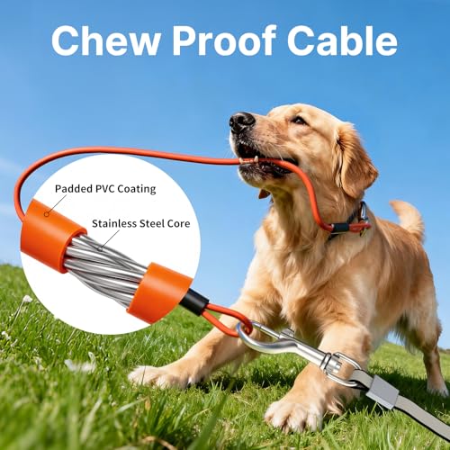 16Ft Retractable Dog Leash with Chew-Proof Steel Cable, 360° Tangle-Free, Shock Absorbing, Built-in Poop Bag D - view 4