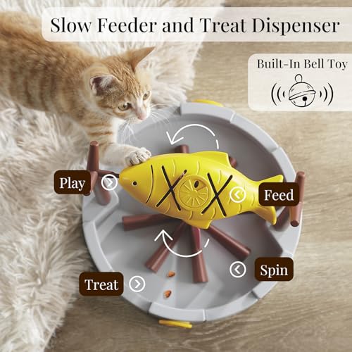 PetPals Cat Slow Feeder, Treat Dispenser - Interactive Cat Puzzle Toy for Small Pets & Kittens, Mental Stimula - view 4