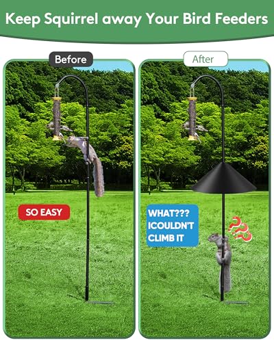 19 Inch Metal Squirrel Baffle for Bird Feeder Pole, Outdoor Squirrel Proof Bird Feeders, Bird House Guard for  - view 5