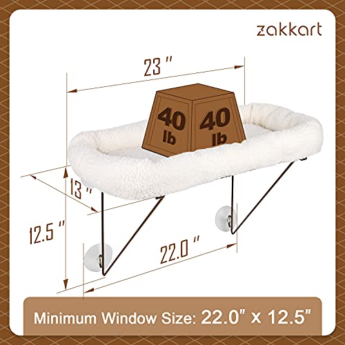 Zakkart Cat Window Perch - 100% Metal Supported from Below - Comes with Warm Spacious Pet Bed - Cat Window Ham - view 3