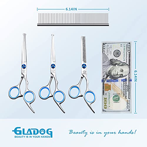 GLADOG Professional 5 in 1 Dog Grooming Scissors Set with Safety Round Tips, Sharp and Heavy-duty Pet Grooming - view 4