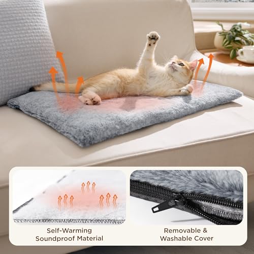 Bedsure Self Warming Cat Bed, Extra Warm Self Heating Mat for Cats & Dogs Non Electric, Anti-Slip Small Therma - view 5