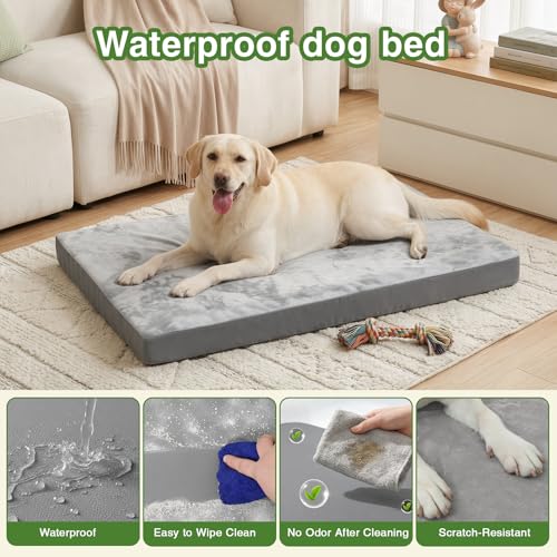 Waterproof XXL Dog Beds Large Sized Dog, Outdoor Washable Crate Pad 48 inch, Jumbo XXLarge Orthopedic Foam Pet - view 3