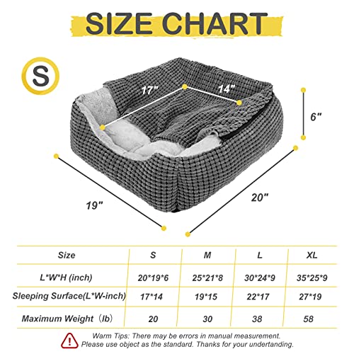 GASUR Dog Beds for Small Medium Large Dogs with Cover Cave, Rectangle Hooded Dog Puppy Bed with Blanket, Cozy  - view 5