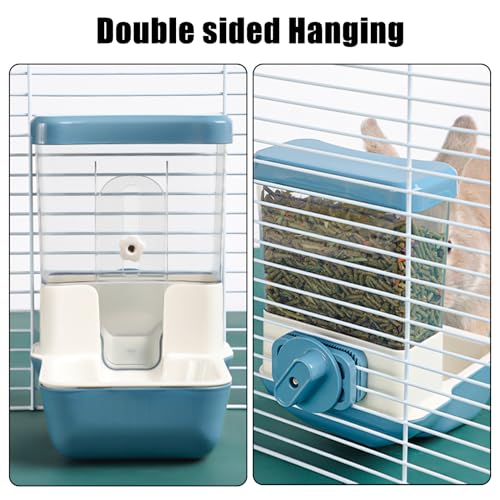 Hanging Automatic Food Dispenser, 27oz Large Capacity Hanging Pet Cage Feeder for Rabbit Bird Chinchilla Hedge - view 5