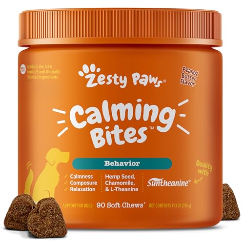 Zesty Paws Calming Chews for Dogs Composure & Relaxation for Everyday Stress & Separation Peanut Butter 90 Cou - view 2