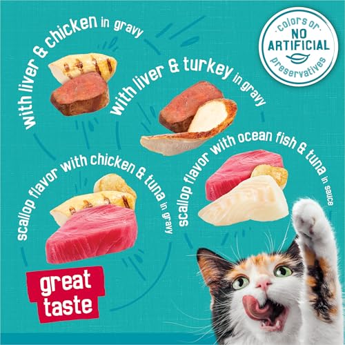 Purina Friskies Wet Cat Food Variety Pack, Tasty Treasures Filets (With Chicken and Tuna, With Chicken, and Wi - view 5