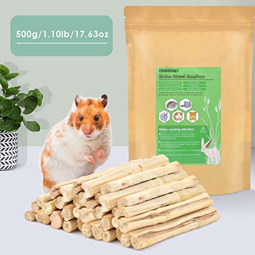 Bissap Sweet Bamboo Chew Sticks for Rabbits 500g/1.1Ib, Bunny Molar Treats Snack for Small Animals Hamsters Ch - view 3