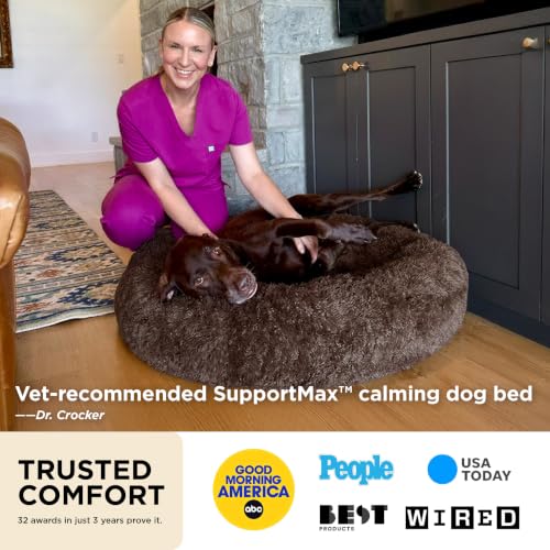 Bedsure SupportMax™ Calming Dog Beds Large Sized Dog - 36in Donut Washable Large Pet Bed,Anti-Slip ＆Removable  - view 3