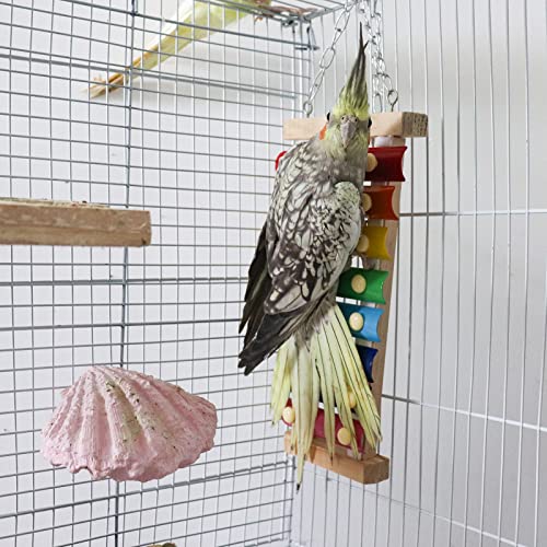 Dnoifne Colorful Bird Xylophone Toy, Suspensible Funny Xylophone Toy with 8 Metal Keys, Cage Accessories for C - view 3