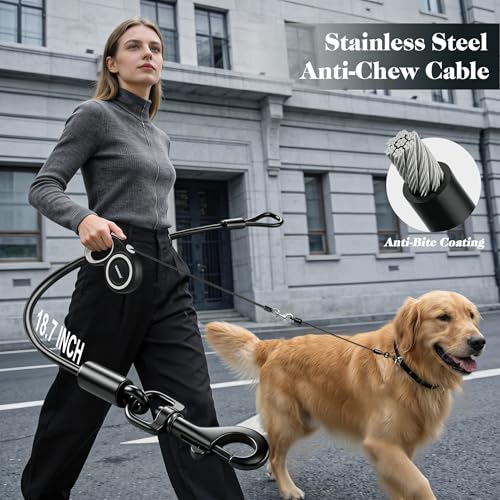 Retractable Dog Leash with Stainless Steel Anti-Chew Cable for Small & Medium Dogs up to 50 lbs | 16 ft Strong - view 4