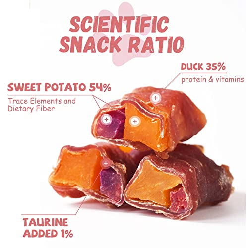 Pawmate Duck Double Purple Sweet Potato Wraps Dog Treats, Healthy Low Fat Dog Jerky High Protein for Training  - view 3