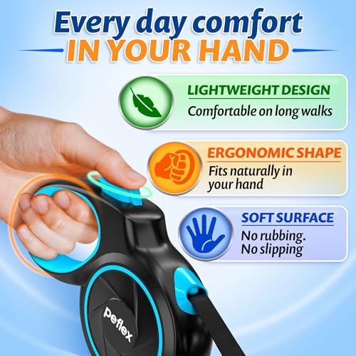 16.4 ft Retractable Dog Leash for Dogs 10–100 lbs - Heavy Duty Tape Leash with Strong Nylon Tape - 360° Swivel - view 4