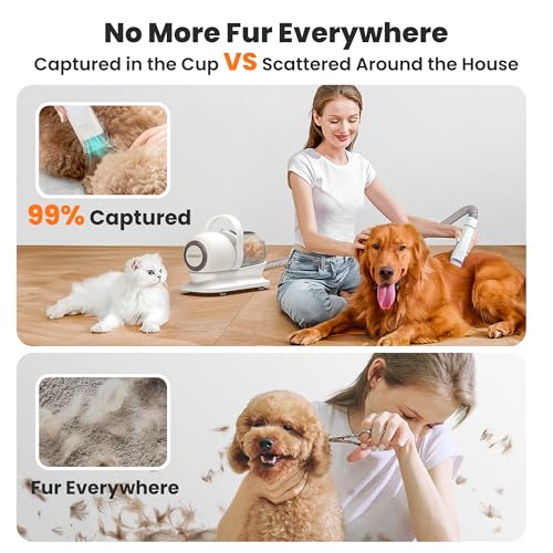 Neakasa P1 Pro Dog Grooming Vacuum Kit, 6-in-1 Pet Hair Grooming with Clippers and Vacuum, 9000Pa Suction, Low - view 5