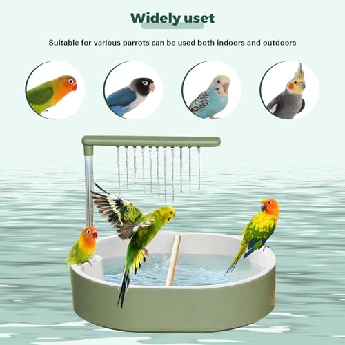 Parrot Bathtub Bird Automatic Bath Shower,Large Bird Shower Fountain Indoor Bathtub with Running Water, Contai - view 7