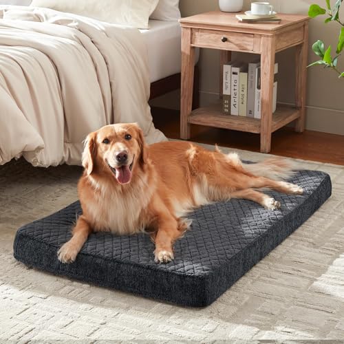 JOEJOY XL Dog Beds Large Sized Dog, Orthopedic Big Dogs Crate Bed with Washable Removable Cover, Extra Thick E - view 2