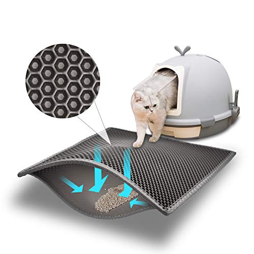 Pieviev Cat Litter Mat Double Layer Waterproof Urine Proof Trapping Mat 1 Pack (Gray, 24x15 Inch (Pack of 1)) - view 2