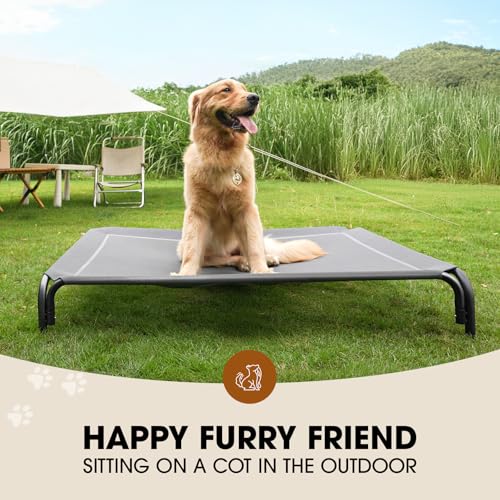 Czpalo Elevated Dog Bed, Raised Outdoor Dog Bed for Large Sized Dogs, Portable Cooling Pet Cot with Breathable - view 3