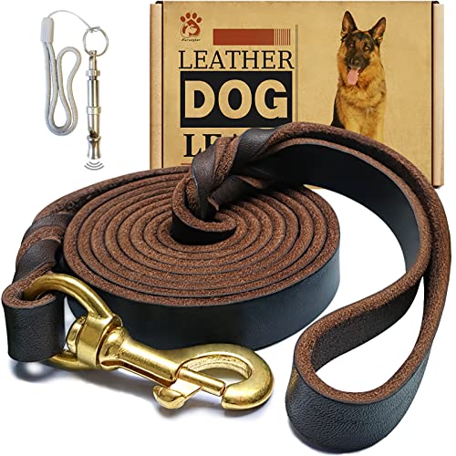 Leather Dog Leash 6ft x 3/4 inch,Strong Heavy Duty Genuine Leather Braided Dog Training Leash, Soft and Comfor - view 2