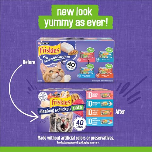 Purina Friskies Pate Wet Cat Food Variety Pack Seafood and Chicken Pate Favorites 40ct VP - (Pack of 40) 5.5 o - view 3