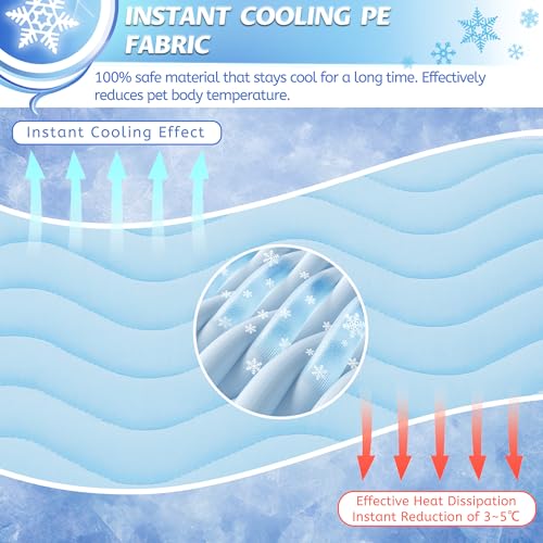 Dog Cooling Mat for Large Dogs, 40"x28" Breathable Self Cooling Crate Mat for Dogs & Cats, Portable Washable P - view 3