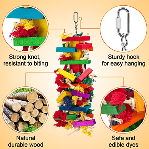 Extra Large Natural Wood Bird Toys for Macaws, African Grey, Parrots Gifts - view 4