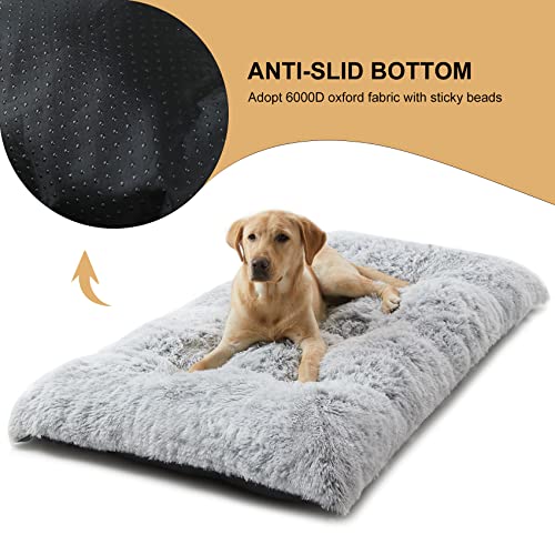 BFPETHOME Dog Beds for Large Dogs, Plush Dog Crate Bed Fluffy Cozy Kennel Pad for Sleeping &Ease Anxiety, Wash - view 7
