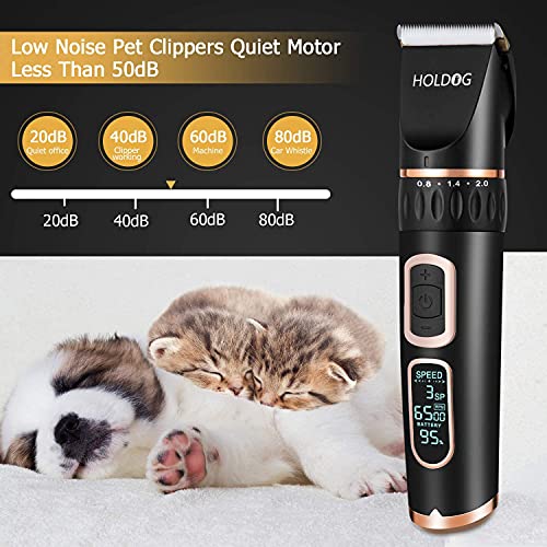 Dog Clippers Professional Heavy Duty Grooming Clipper 3-Speed Low Noise High Power Rechargeable Cordless Pet T - view 5