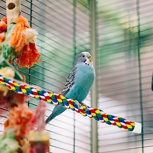 Bird Bungee Climbing Swing - Colorful Parakeet Rope Perch (23.6 Inches) - view 3