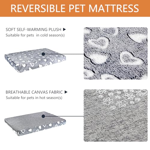 VANKEAN Reversible Cool and Warm Dog Bed Mat for Crates - Stylish Pad With Waterproof Inner Linings and Remova - view 4