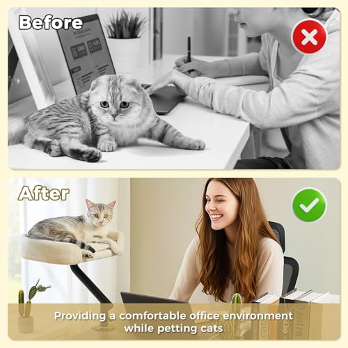 PAWZ Road Cat Desk Bed for Indoor Cats, Cat Bed for Desk Supports Up to 50 lbs, 360° Rotation & Adjustable, Ne - view 4
