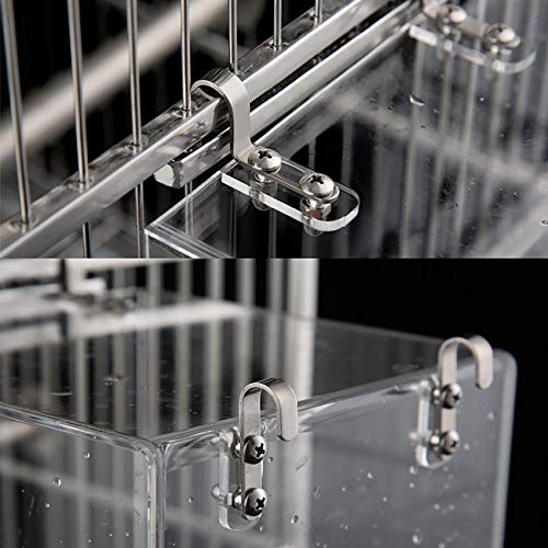 Bird Bath Cage, Cleaning Pet Supplies Cockatiel Bird Bathtub with Hanging Hooks for Little Bird Parrots Spacio - view 5