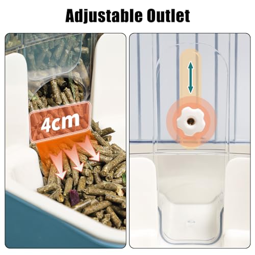 Hanging Automatic Food Dispenser, 27oz Large Capacity Hanging Pet Cage Feeder for Rabbit Bird Chinchilla Hedge - view 4