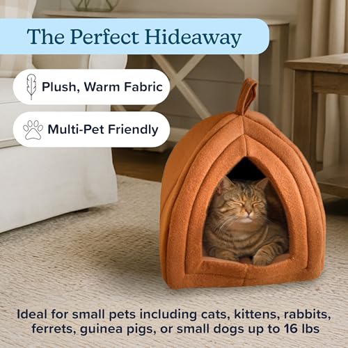 Cat House - Indoor Cat Bed with Removable Foam Cushion - Pet Tent for Kittens, Rabbits, Guinea Pigs, and Other - view 3