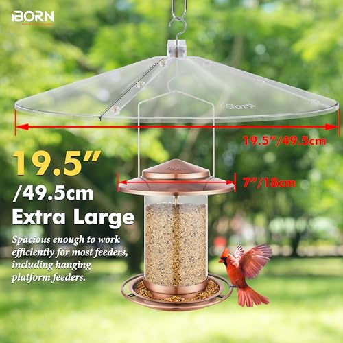 iBorn Baffles for Bird Feeders, 19.5” Oversized Bird Feeder Cover for Rain Guard, Birds Feeders Squirrel Guard - view 4