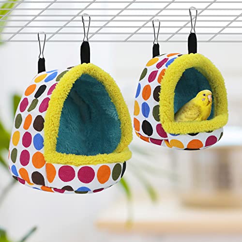 Litewoo Bird Hanging Hammock Winter Warm Parrot Nest House Bed Plush Snuggle Pet Cave Hammock Toy for Conure L - view 6