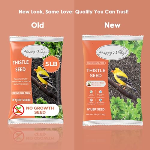 Happy Wings Nyjer/Thistle Seeds Wild Bird Food - 5 Pounds I No Grow Seed I Bird Seed for Wild Birds - view 4