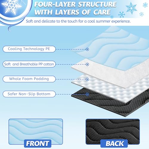 Dog Cooling Mat for Large Dogs, 40"x28" Breathable Self Cooling Crate Mat for Dogs & Cats, Portable Washable P - view 5