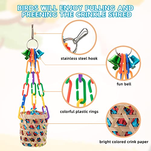 RLRICH 6 Pack Bird Colorful Chewing Toys Parrot Foraging Shredder Toys Shred Hanging Foraging Toys,Comfy Perch - view 8