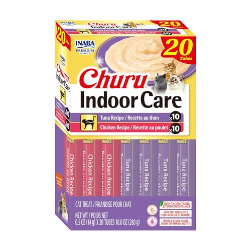 INABA Churu Indoor Care for Hairball Control, Functional Lickable Cat Treat with Taurine & Green Tea Extract,  - view 2