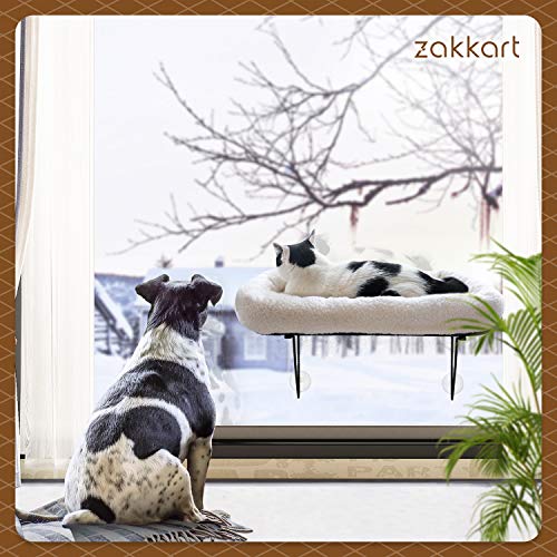 Zakkart Cat Window Perch - 100% Metal Supported from Below - Comes with Warm Spacious Pet Bed - Cat Window Ham - view 6
