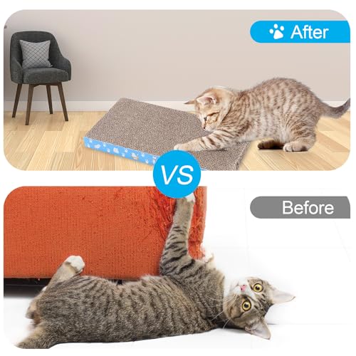 8 Packs in 1 Cat Scratch Pad, Cat Scratcher Cardboard,Reversible,Durable Recyclable Cardboard, Premium Scratch - view 7