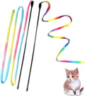 Cat Wand Toys Interactive Kitten Toys for Indoor Cats Colorful Teaser Wand String for Exercise Kitten Stick Ki